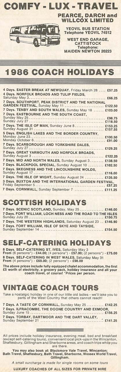 Holiday Tour advert 1986