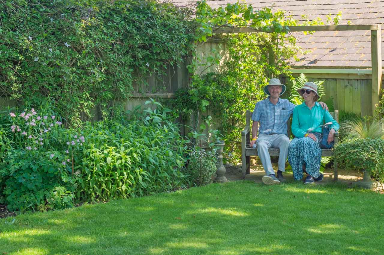 9. Cathy and Phil: Having a welcome rest in a shady part of the garden